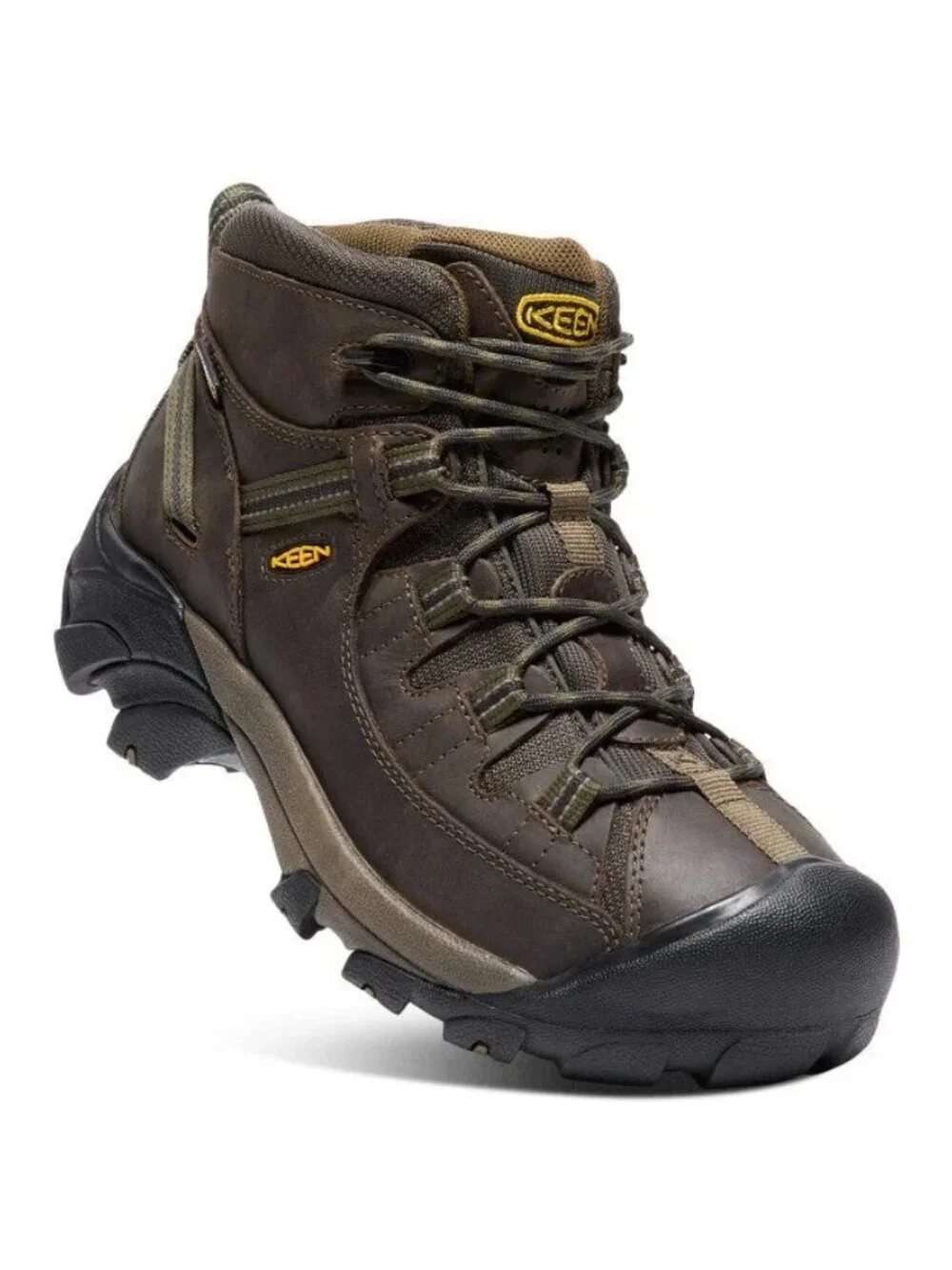 KEEN Men's Targhee Ii Mid Wide Hiking Boot, Canteen/Dark Olive, 11 W US